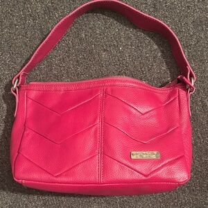 Pink Leather handbag purse (28cm long)